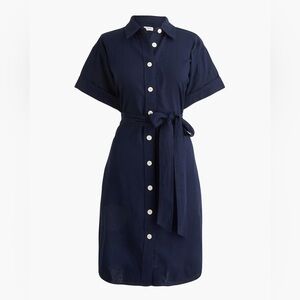 NWOT / J.crew factory Linen-blend belted mini shirt-dress